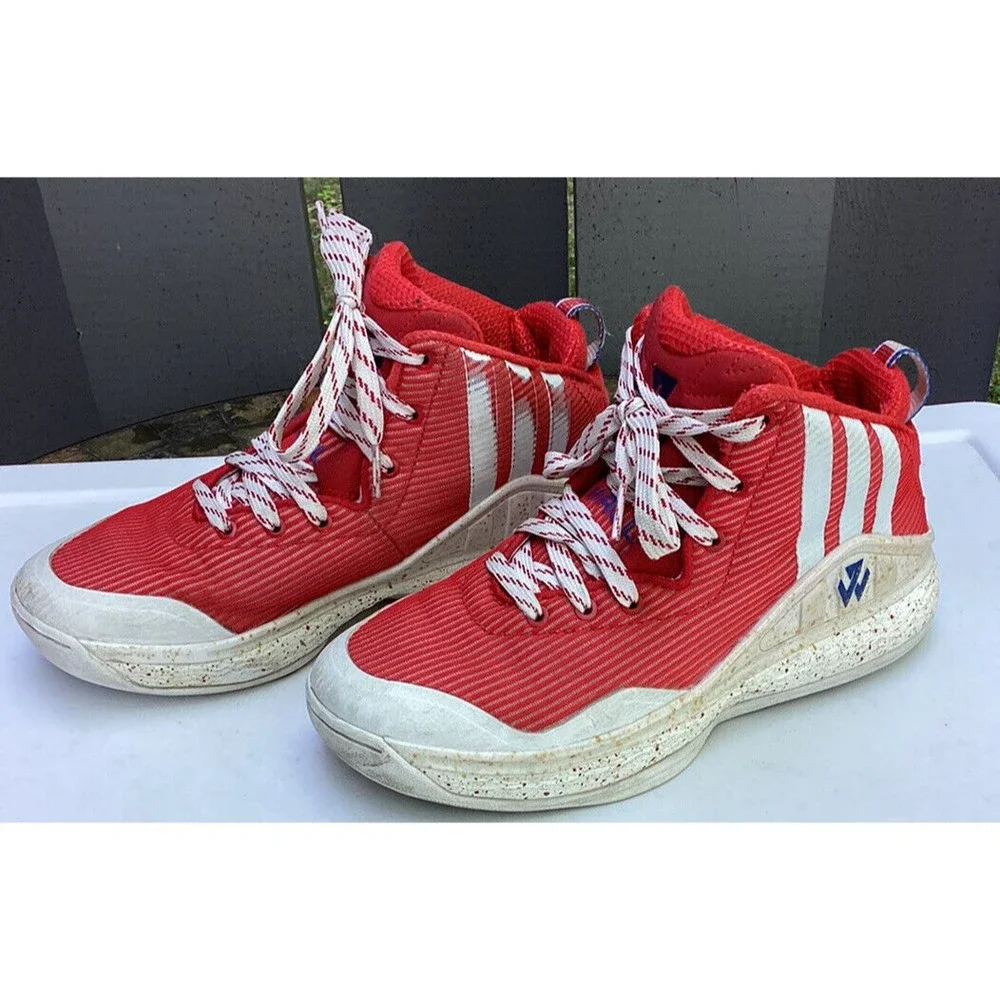 Adidas John Wall J Scarlet Red basketball Sneakers Sz 4.5 shoes big boys